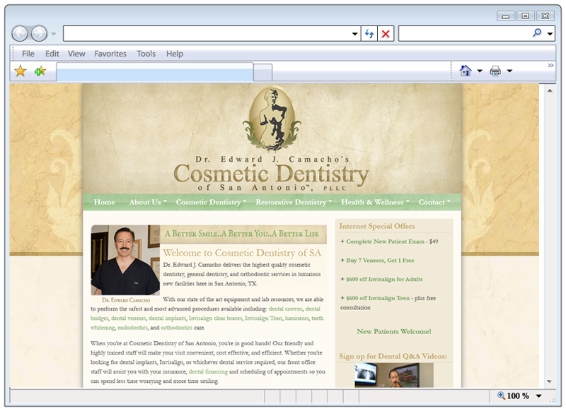 dentist website for dr edward camacho