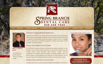 A website for a general dentist in Spring Branch TX